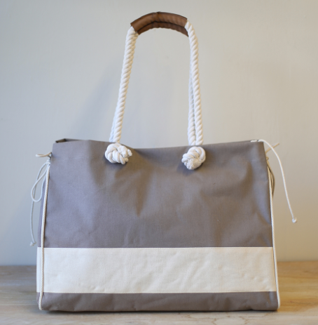 Dockside Beach Bag Tote in Taupe