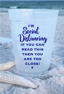 "I'm Social Distancing" Quarantine Shatterproof Cups, 16oz Pink or Navy