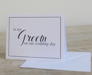 To My Groom Husband On Our Wedding Day Note Card