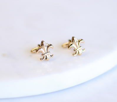 Golden Fleur De Lis Cuff Links