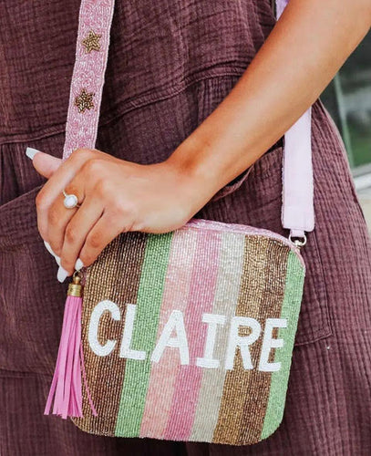 Claire Bear Beaded Bag