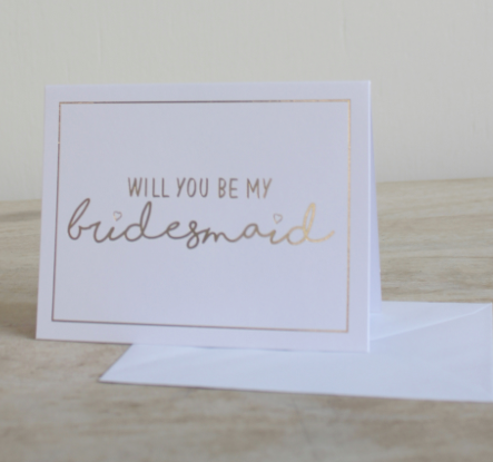 Will You Be My Bridesmaid Ask Card and Envelope